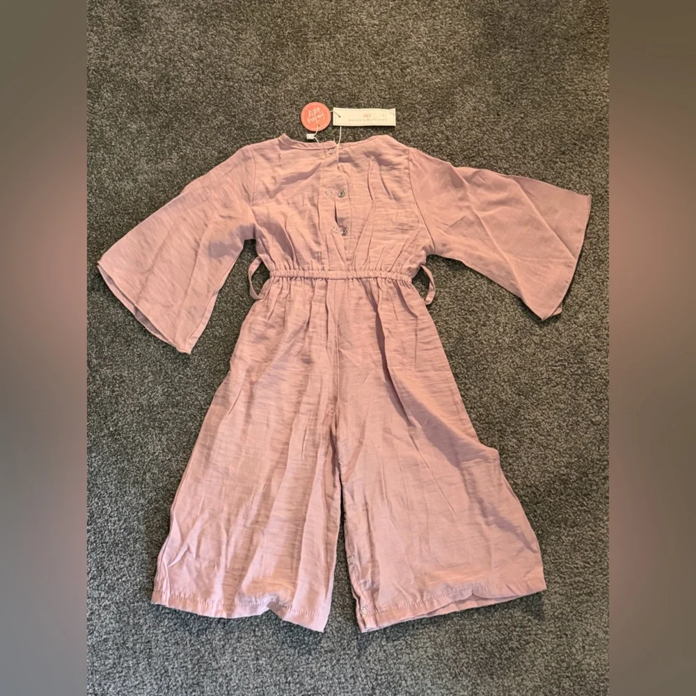 Bailey’s Blossoms Mauve Pink Bell Sleeve Baby Romper – Size 12–18M NWT